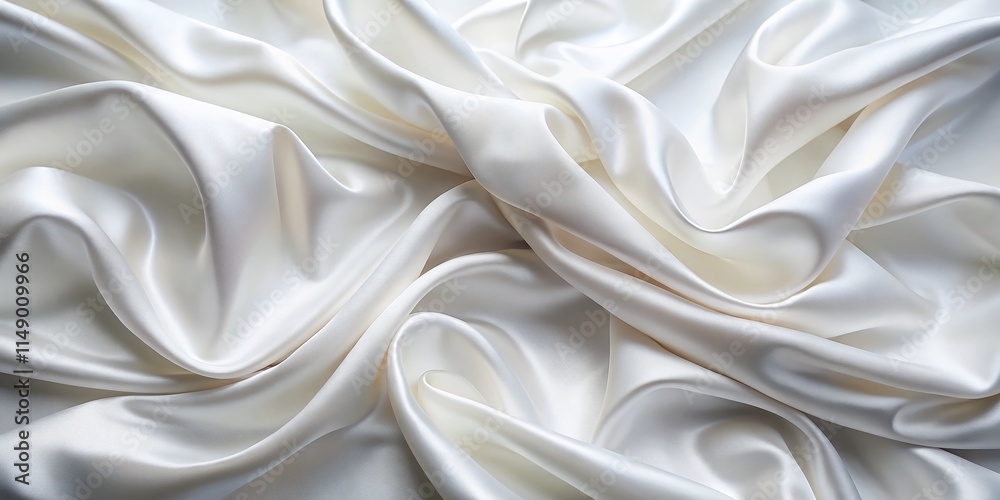 Fototapeta premium Elegant White Silk Draped Background for Fashion Photography