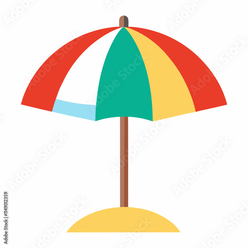 beach umbrella   vector icon ,white background