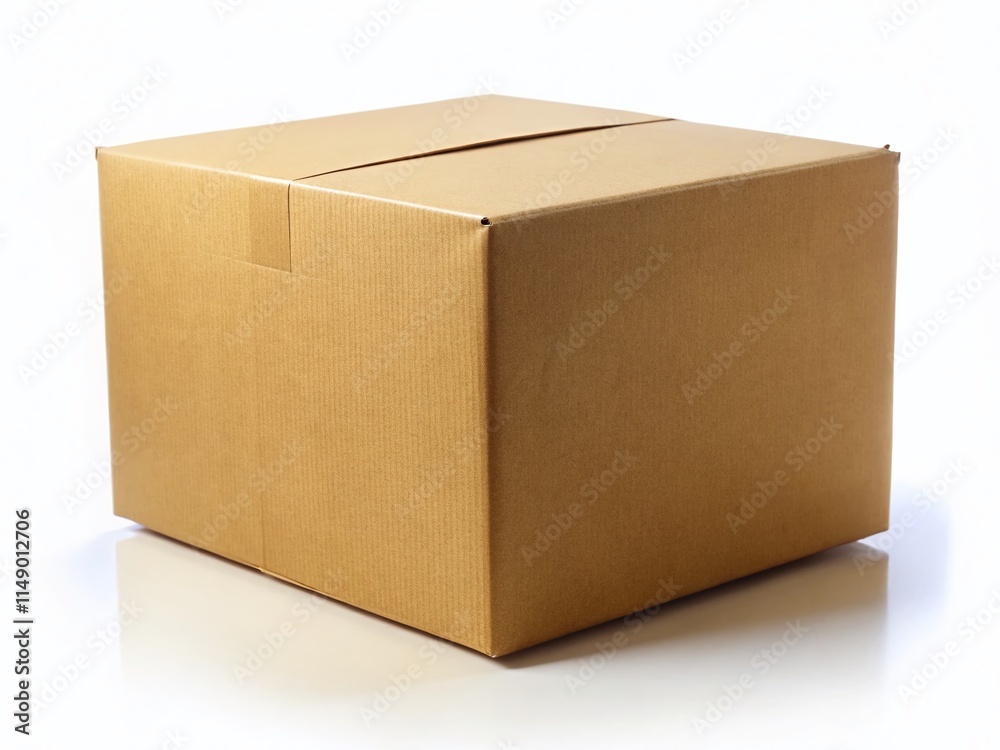 Empty Cardboard Box Isolated on White Background - Stock Photo Empty Cardboard Box Isolated on White Background - Stock Photo