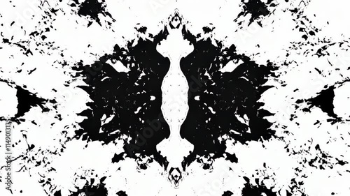 Abstract inkblot patterns transform in surreal symmetry experiment