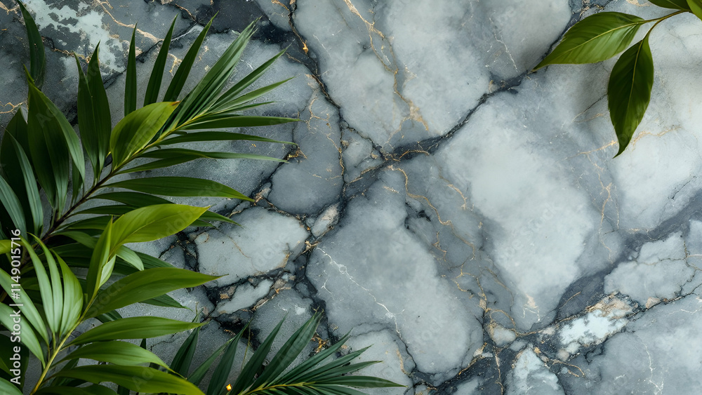 Fototapeta premium Marble Display with Plant