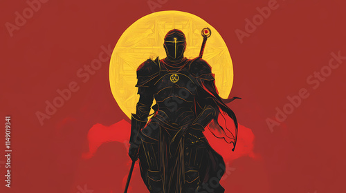 A stalwart and valiant paladin, sworn to protect the innocent and uphold justice. - generative ai. Stalwart. Illustration