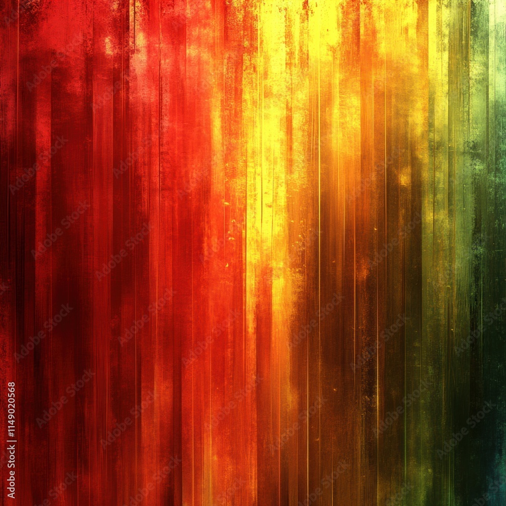 Colorful, abstract painting with red, yellow, and green stripes Colorful, abstract painting with red, yellow, and green stripes