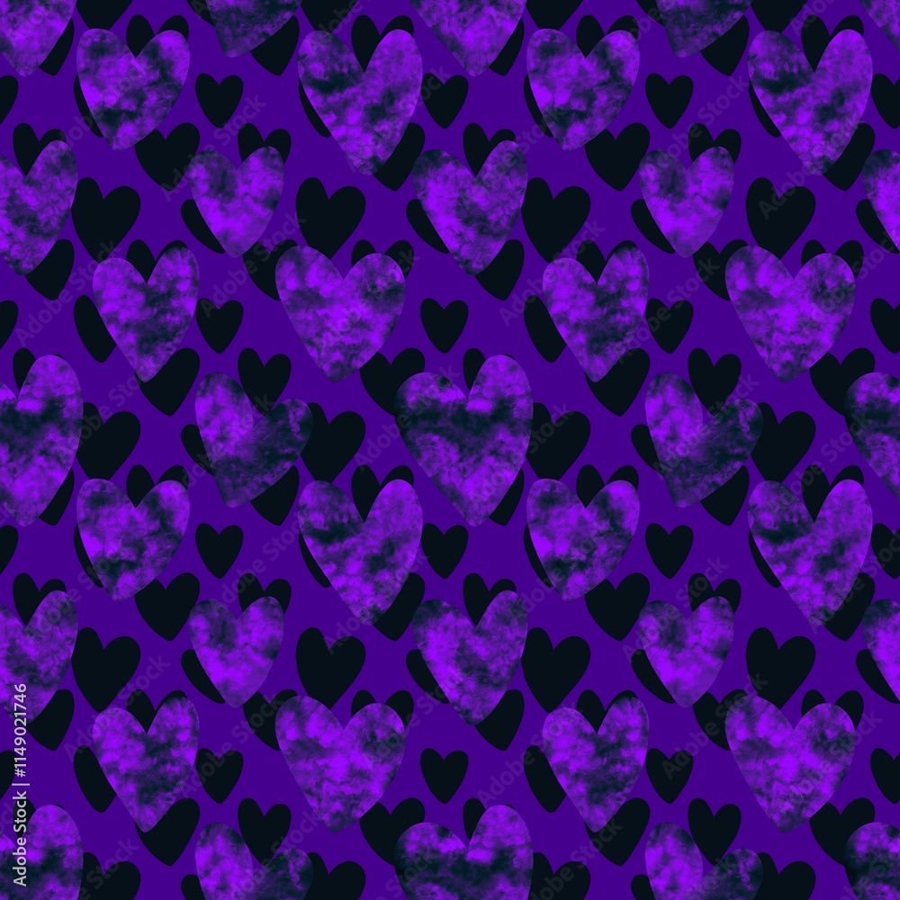 Fototapeta premium Valentine hearts seamless 14 February love pattern for wrapping paper