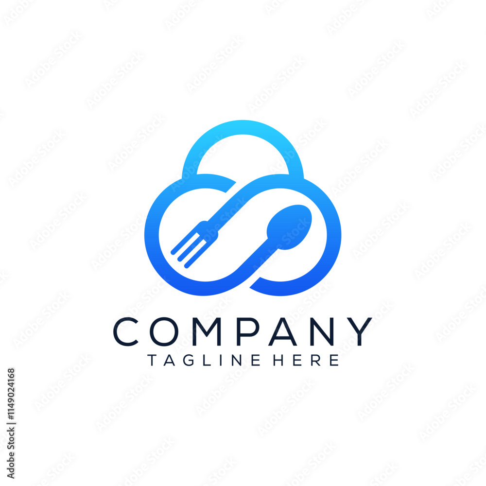 Cloud food logo template Cloud food logo template