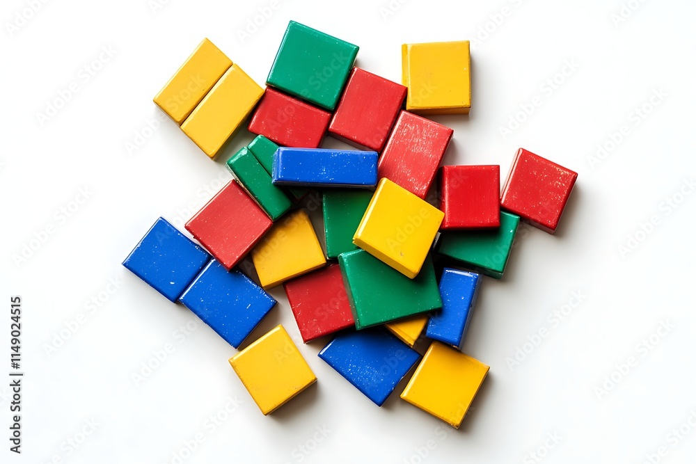 magnetic building tiles isolated on white background magnetic building tiles isolated on white background