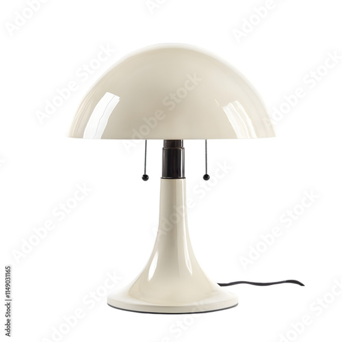 Modern Mushroom Table Lamp  Cream Shade  Mid Century Design  Home Decor  Lighting Fixture