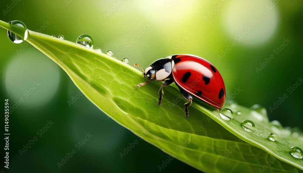 ladybug on leaf with blur background ladybug on leaf with blur background