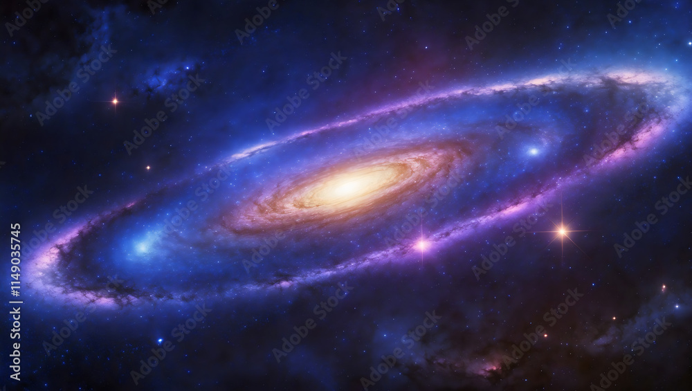 Spiral Galaxy With Swirling Arms, Stars And Cosmic Dust Spiral Galaxy With Swirling Arms, Stars And Cosmic Dust