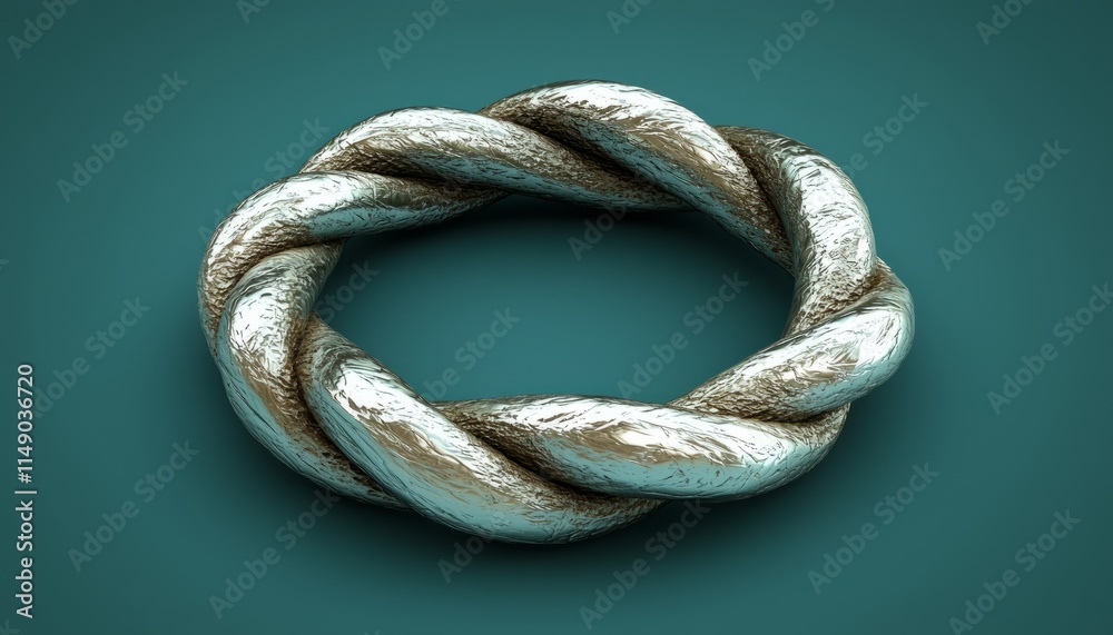 Twisted silver ring abstract design art Twisted silver ring abstract design art