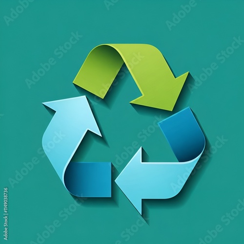 Wallpaper Mural A 3D recycling symbol with green and blue arrows on a dark green background, designed for eco-friendly and sustainability-themed web content.

 Torontodigital.ca