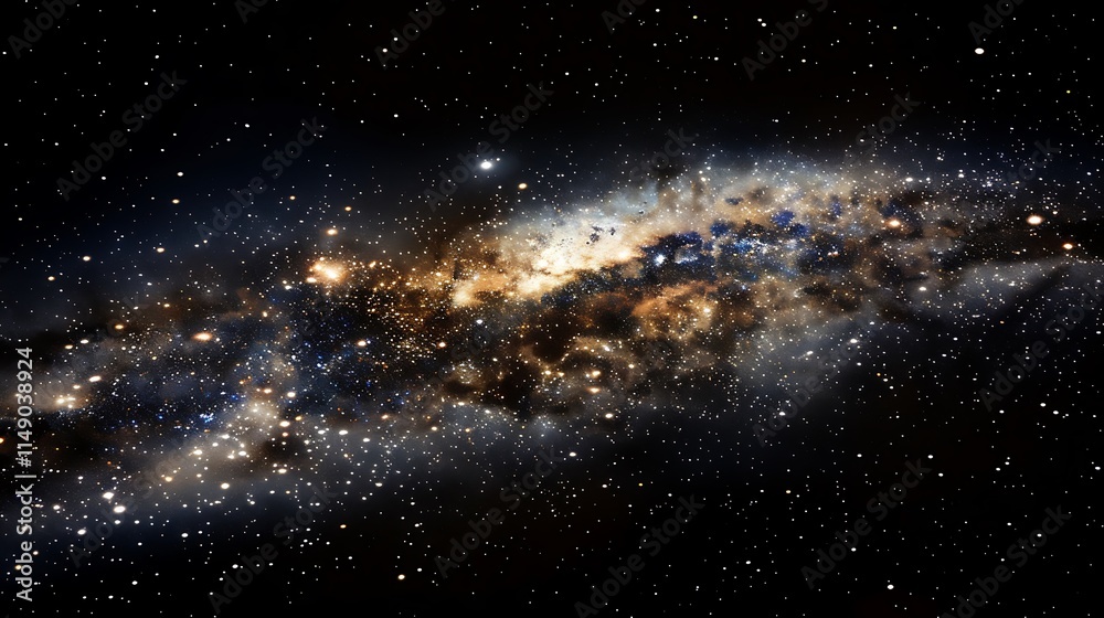 Fototapeta premium Cosmic Tapestry: A Celestial River of Stars and Nebulae