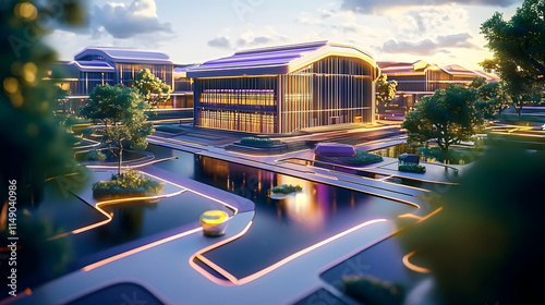 Wallpaper Mural Futuristic Virtual Campus Tour with 3D Models Interactive Guides and Digitalized Education Outreach Torontodigital.ca