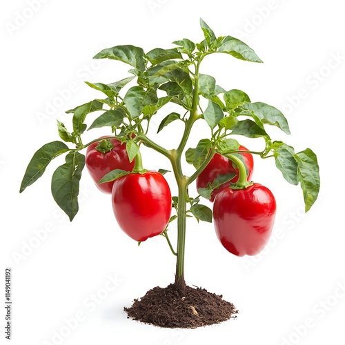 bell pepper plant isolated on white background photo