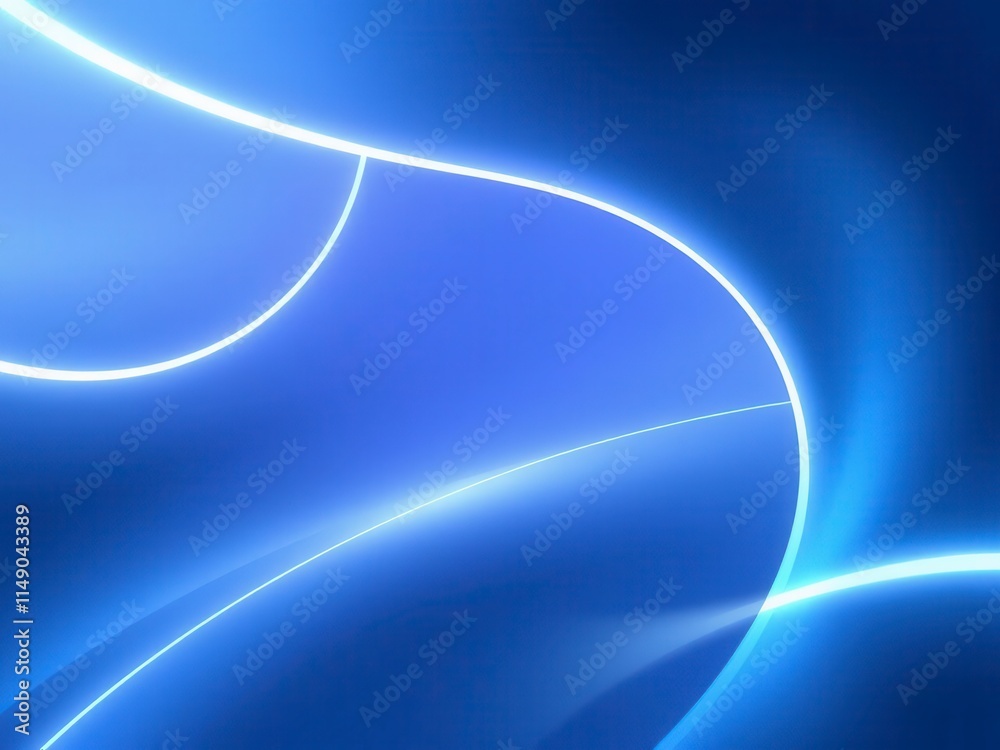 Obraz premium Abstract white futuristic background with glowing neon lights and smooth curves, futuristic, digital, background