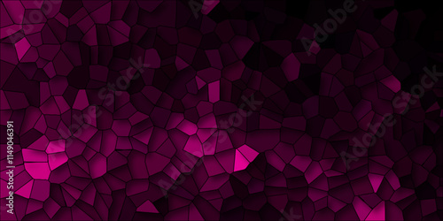 3D Abstract Seamless Multicolor Broken Stained-Glass Geometric Retro Tiles Pattern and Quartz Crystal Voronoi Diagram Background for Website, Fabric Printing, Brochures, Luxury/Premium Packaging