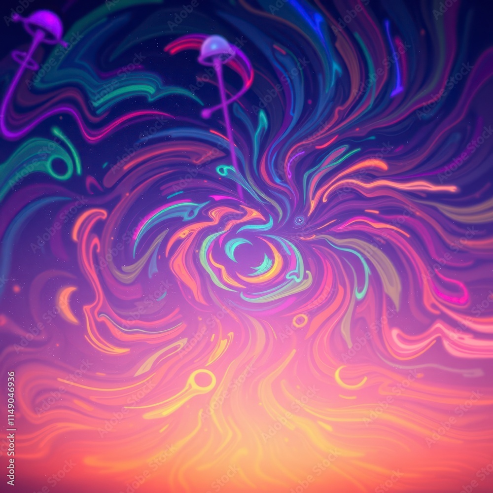 Obraz premium A kaleidoscope of colors lighting up the night sky , sky, explosions, stars
