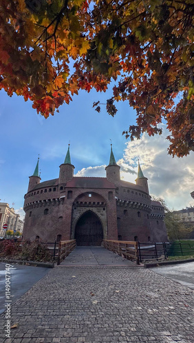 Krakow Old Town St. Mary's Basilica Main Market Square St Florians gate and Barbakan Royal Castle St. Joseph's Church photo