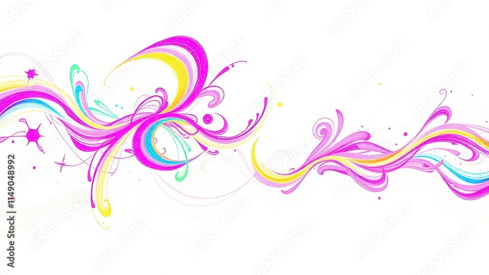 Fluorescent marker with intricate patterns on white background, colorful accents, abstract shapes Fluorescent marker with intricate patterns on white background, colorful accents, abstract shapes