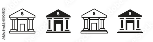 Vector Bank Icon Set. Bank Icon Symbols