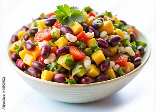 Fresh Mexican Corn & Black Bean Salad - Vibrant Summer Recipe Stock Photo