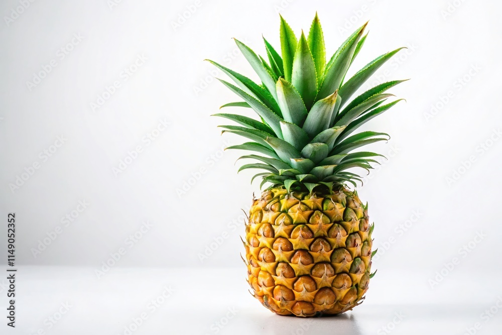 Fresh Pineapple Isolated on White Background - Tropical Fruit Stock Photo Fresh Pineapple Isolated on White Background - Tropical Fruit Stock Photo