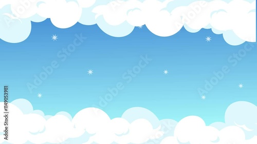 cute blue sky cloud landscape animation background