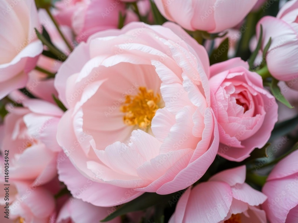 Beautiful pink peony flowers in full bloom creating a stunning background, floral, soft, blooming Beautiful pink peony flowers in full bloom creating a stunning background, floral, soft, blooming