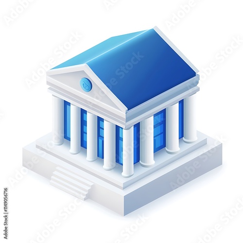 digital bank branch icon isolated on white background photo