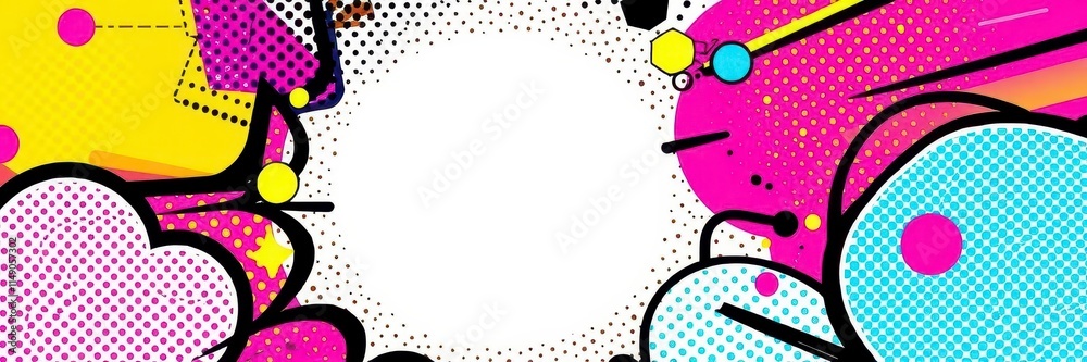 Naklejka premium A colorful and bold pop art image effect with vibrant hues and comic book style dots, vibrant, colorful