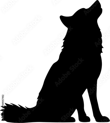 wolf black silhouette vector logo