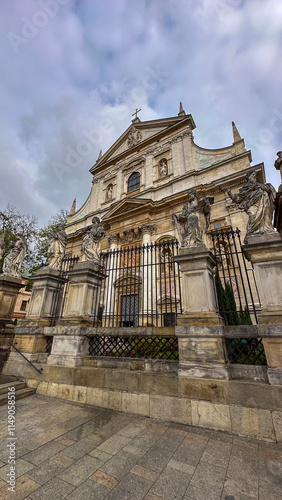 Krakow Old Town St. Mary's Basilica Main Market Square St Florians gate and Barbakan Royal Castle St. Joseph's Church