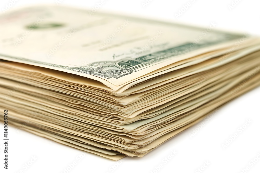 stack of investment certificates isolated on white background stack of investment certificates isolated on white background