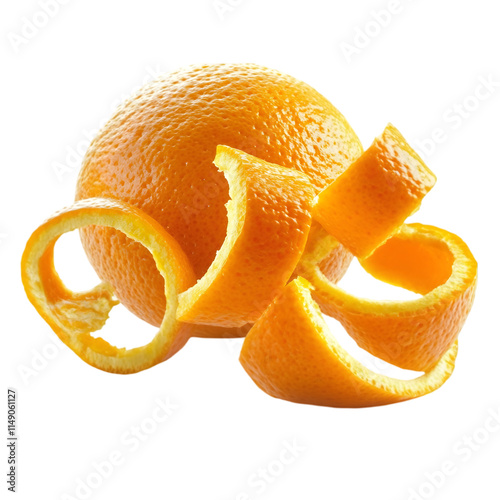 Juicy Orange Peel Spirals  Citrus Fruit  Zest  Fresh  Organic  Food Photography