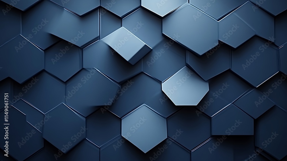 Abstract Dark Blue Hexagonal Geometric Pattern Abstract Dark Blue Hexagonal Geometric Pattern