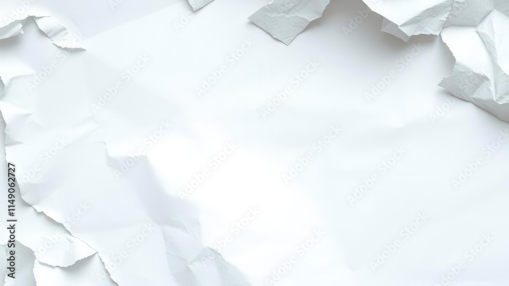 Obraz premium White paper texture background with crumpled and folded edges, edges, background