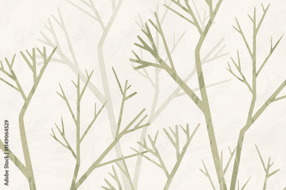 Fototapeta premium Abstract Bare Tree Branches Illustration.