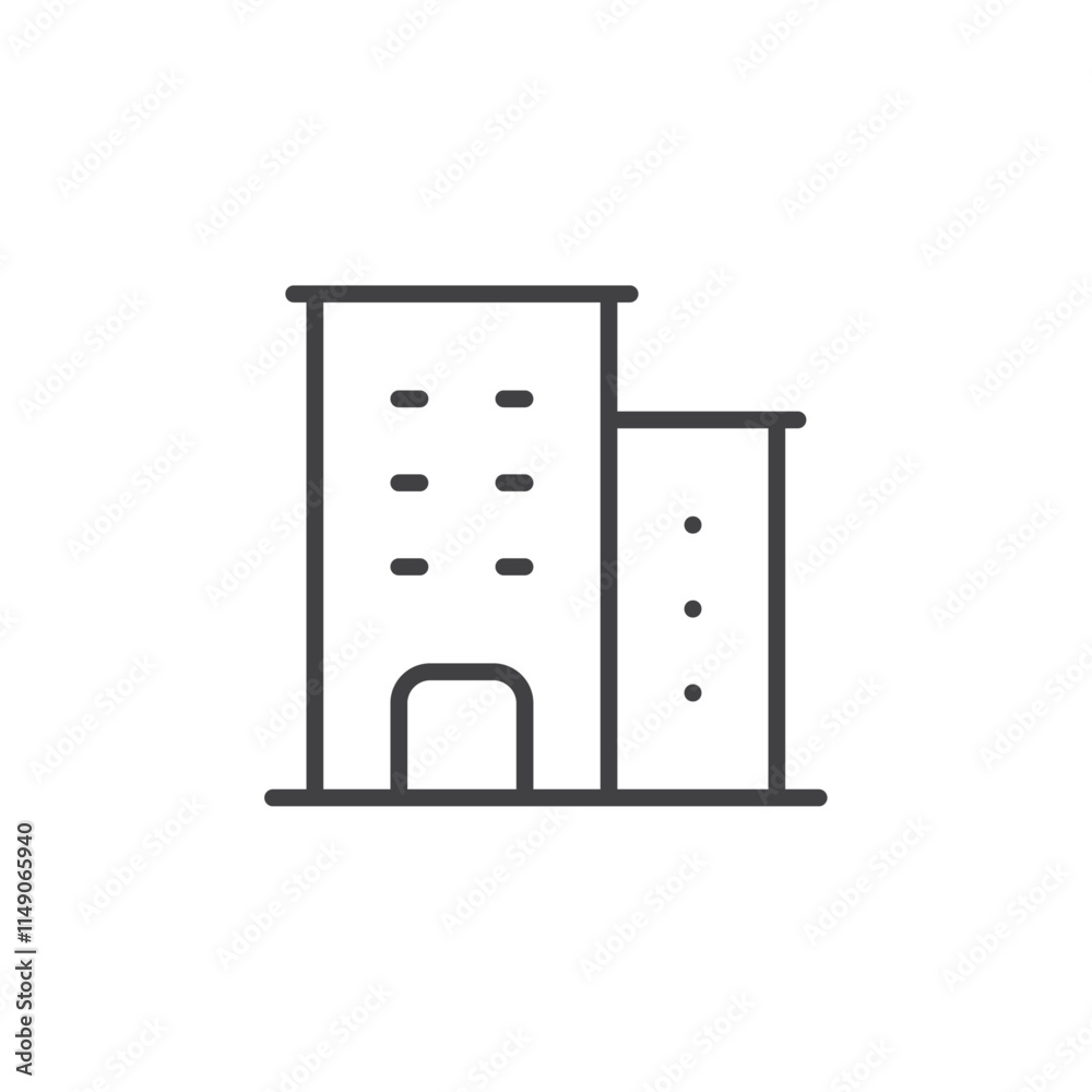 Building icon Vector logo set flat Building icon Vector logo set flat