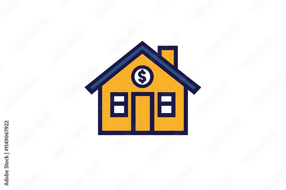 simple house and dollar logo for home loans isolated on white background simple house and dollar logo for home loans isolated on white background