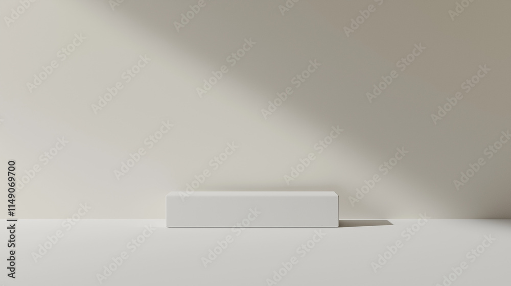 Obraz premium Sleek box template mockup on a clean surface with dramatic lighting and soft shadows 
