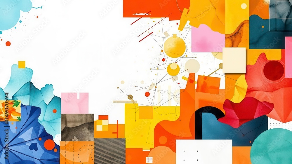 A colorful collage design made with various photos overlapping each other, background, art, digital A colorful collage design made with various photos overlapping each other, background, art, digital