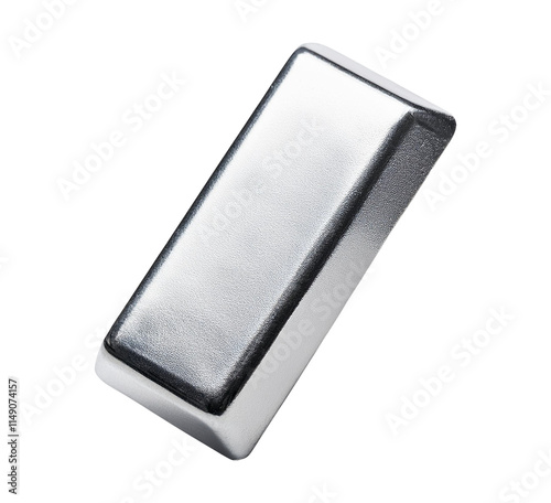 silver bar isolated on transparent background