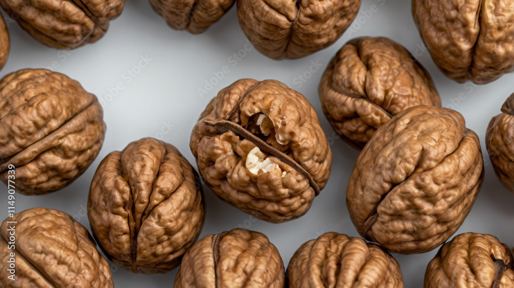 Gathered walnuts evoke images of autumnal bounty, where ripe, brown nuts are carefully collected from beneath towering walnut trees. The process often involves raking fallen leaves, shaking branches g Gathered walnuts evoke images of autumnal bounty, where ripe, brown nuts are carefully collected from beneath towering walnut trees. The process often involves raking fallen leaves, shaking branches g