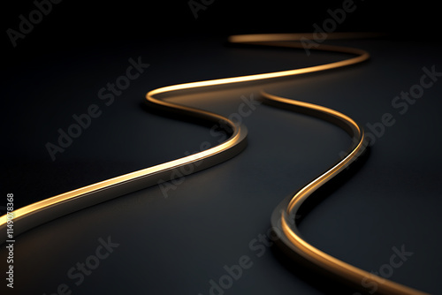 Golden Light Lines - Modern Technology Art photo