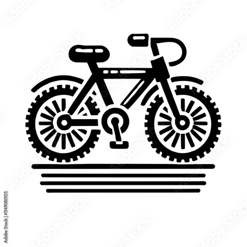 Black and White Bicycle Illustration 