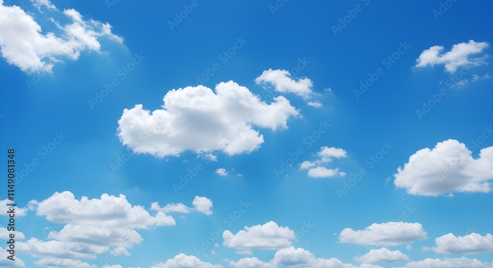 Fototapeta premium White clouds against a blue sky