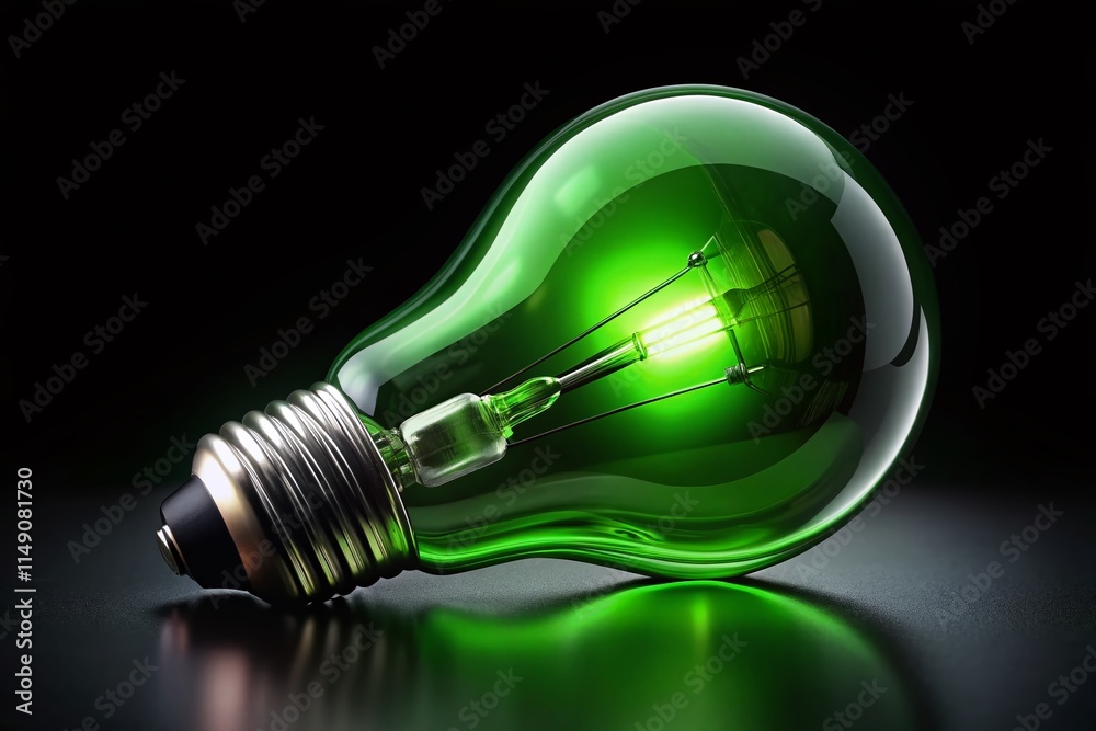 Green Energy Light Bulb: Renewable Energy & Sustainable Power Source - Stock Photo Green Energy Light Bulb: Renewable Energy & Sustainable Power Source - Stock Photo