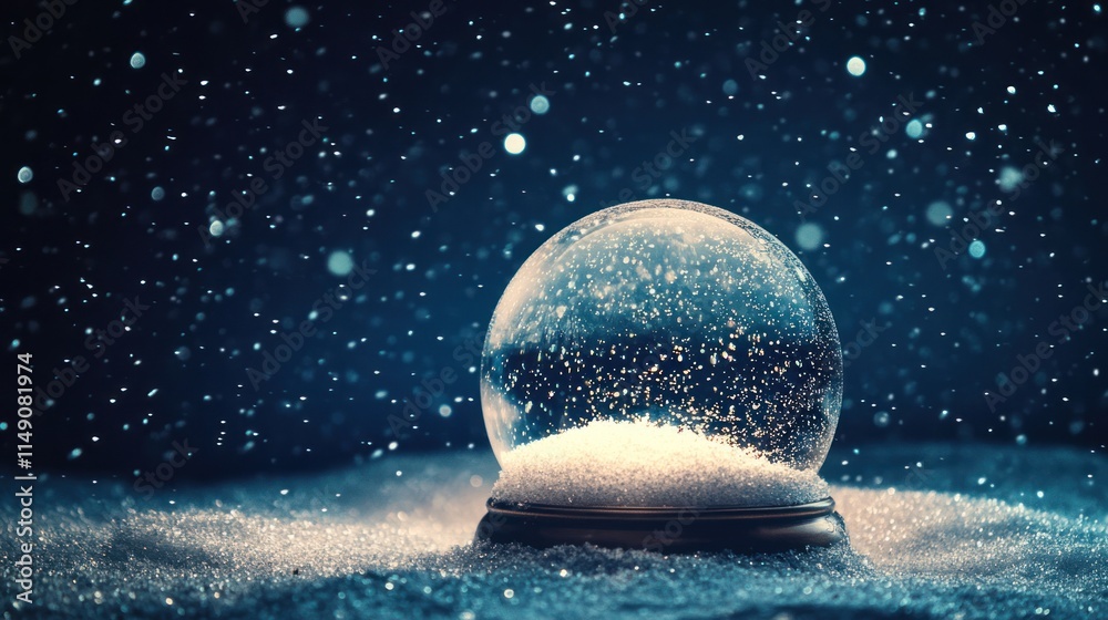 Enchanted Winter Snow Globe: A Serene Christmas Scene Enchanted Winter Snow Globe: A Serene Christmas Scene