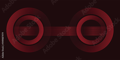 abstract dark background with glowing lines circles. vektor