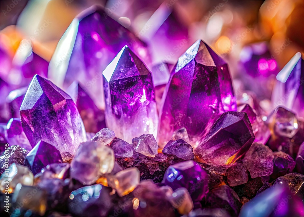 Amethyst Quartz Crystal Close Up: Gemstone Photography, Macro Photography, Mineral Photography, Purple Crystal, Detailed Texture Amethyst Quartz Crystal Close Up: Gemstone Photography, Macro Photography, Mineral Photography, Purple Crystal, Detailed Texture